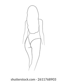 black and white hand drawing butt woman panties swimsuit