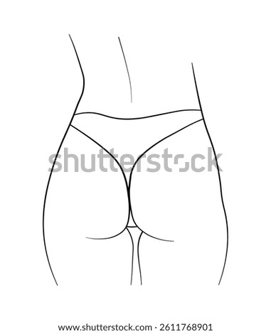 black and white hand drawing butt woman panties swimsuit