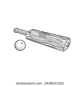 a black and white hand drawing Cricket, with a white background