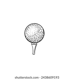 a black and white hand drawing Golf, with a white background