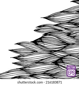 black and white hand drawn background. Vector illustration.