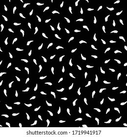 Black and white hand drawn brushed stroke minimal style seamless pattern vector EPS10 ,Design for fashion,fabric,web,wallapper,wrapping and all prints on black