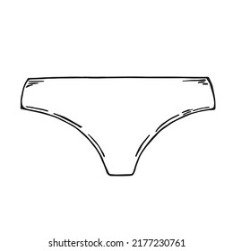 Ropa interior, lencería y ropa de baño de mujeres clásicas dibujadas a mano negra y blanca. Ilustración vectorial de paneles