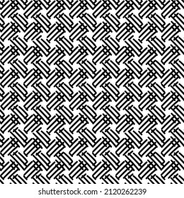 Black and white hand drawn cross line zentangle seamless pattern. Doodle style vector. For fabric, wrapping paper, packaging, scrapbooking.
