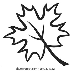 diseño con dibujos a mano en blanco y negro, vector, logotipo, signo, icono de la hoja, simple línea negra natural, genial para libros para niños, libros de coloreo y otras necesidades comerciales.