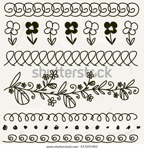 black and white hand drawn
dividers