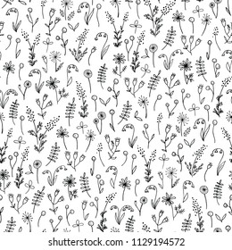 Floral Hand Drawn Vintage Set Vector Stock Vector (Royalty Free ...