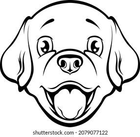 Black White Hand Drawn Face Puppy Stock Vector (Royalty Free) 2079077122