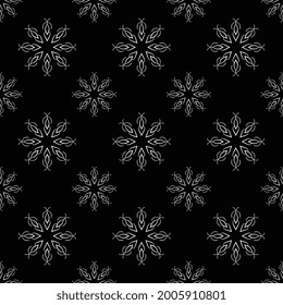 patrón de flor y geométrico dibujado a mano en blanco y negro, patrón de repetición sin fisuras para el textil, envoltura de regalo de fondo web y más. Muestras de patrón añadidas al panel de muestra.