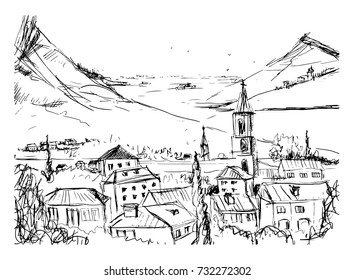 4,349 Small town sketch Images, Stock Photos & Vectors | Shutterstock