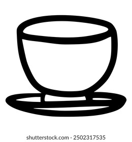 black and white hand drawn minimalist line art black and white coffee cup