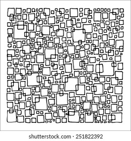 Black and white hand drawn patterns. Vector background