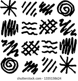 Black and white hand drawn seamless pattern spiral lines strokes. Seamless pattern.Good for print, textile, fabrics, wallpaper, decoration.