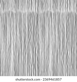 Black And White Hand Drawn Seamless Pattern. Vector Ink texture. Vertical stripes. Black and white doodle.