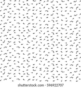 Black and white hand drawn seamless pattern. Abstract random doodle background. Vector zigzag print.