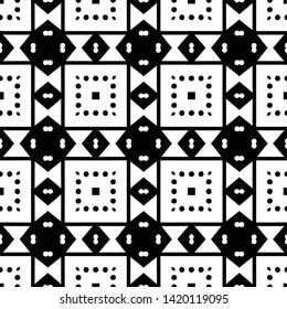 Black and white hand drawn tribal seamless pattern