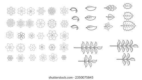 Black and white hand drawn vector roses, roses design on a white background