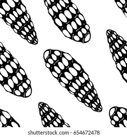 Black and white hand drawn zentangle seamless pattern with abstract floral  elements. Vintage ornament for cards, invitation, wallpapers, pattern fills, textile.