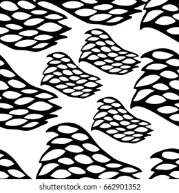 Black and white hand drawn zentangle seamless pattern with abstract floral  elements. Vintage ornament for cards, invitation, wallpapers, pattern fills, textile.
