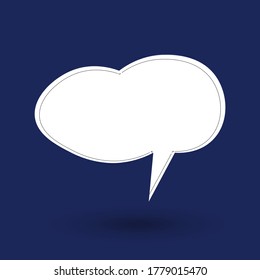 Black and white hand drow speech bubble. Cartoon Vector illustration. Isolated on transparent color background. Dialog cloud.