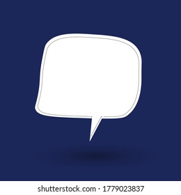 Black and white hand drow speech bubble. Cartoon Vector illustration. Isolated on transparent color background. Dialog cloud.