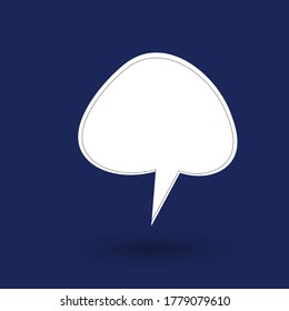 Black and white hand drow speech bubble. Cartoon Vector illustration. Isolated on transparent color background. Dialog cloud.