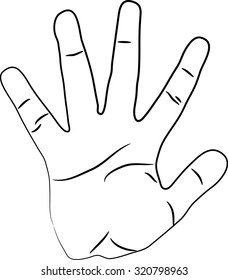 black and white hand five fingers