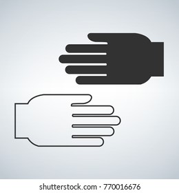Black and white hand icons vector illustration isolated on white