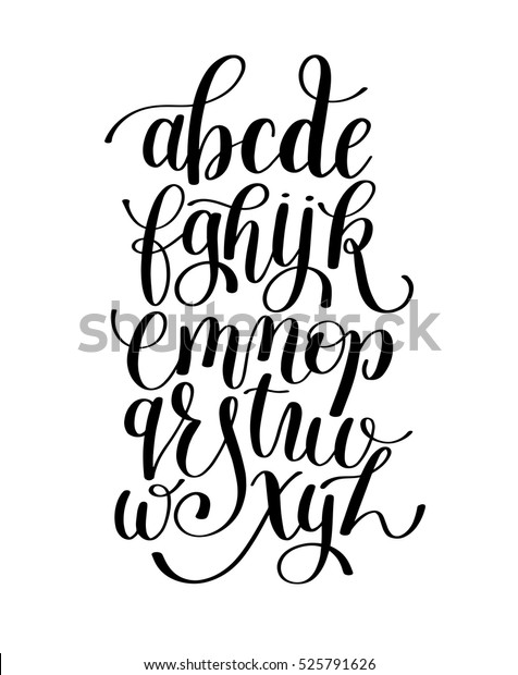 Black White Hand Lettering Alphabet Design Stock Vector (Royalty Free ...