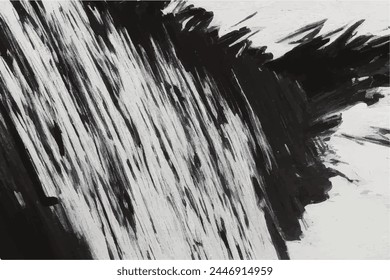 Black and white hand painted background texture with grunge brush strokes. Black and white Grunge texture. Abstract ink background. Abstract background. Monochrome texture.