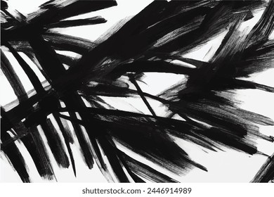 Black and white hand painted background texture with grunge brush strokes. Black and white Grunge texture. Abstract ink background. Abstract background. Monochrome texture.