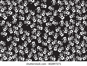 Black and White hand print art background