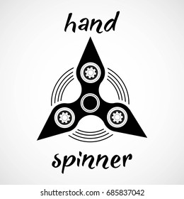 Black And White Hand Spinner Emblem with White Background, Vector, Illustration
