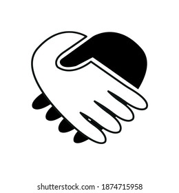 Black White Hand Symbol Friendship Stock Vector (Royalty Free ...