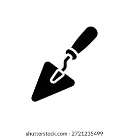 Icono de herramienta de paleta de mano blanco y negro