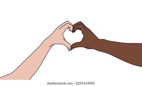 Black and White hand vector illustration.