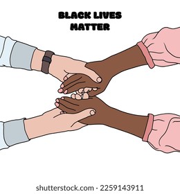 Black and White hand vector illustration.