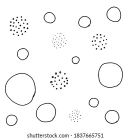 Black and white hand-drawn background.