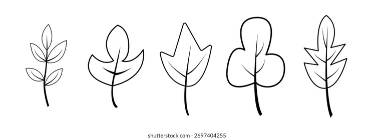 Black and white hand-drawn illustrations of trees