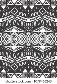 black and white hand-drawn pattern of lines and triangles