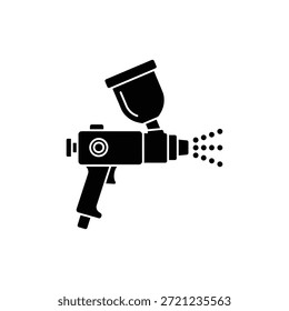 Icono de herramienta de pulverización manual en blanco y negro que representa el pulverizador de pintura o el aplicador industrial