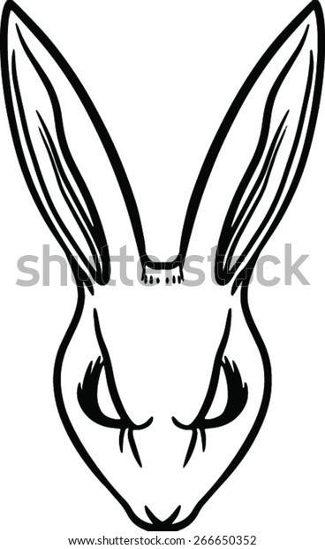 Download Black White Handmade Angry Rabbit Head Stock Vector ...