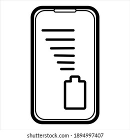 black and white Handphone icon