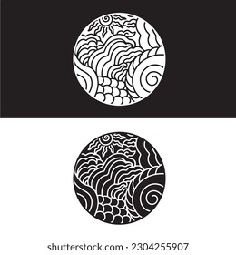 Black white Handrawn Tribal Tattoo