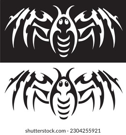 Black white Handrawn Tribal Tattoo