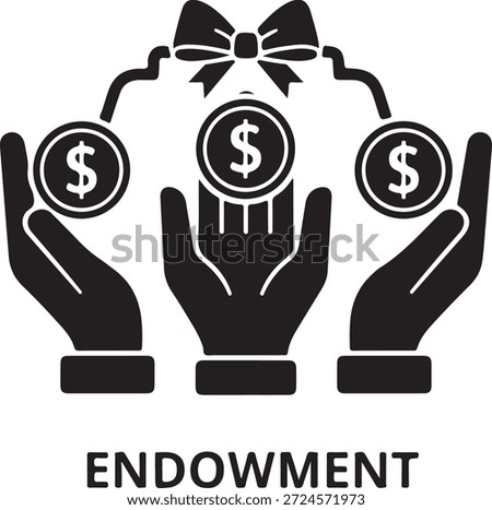 Black and white of hands holding dollar coins with bow endowment finance