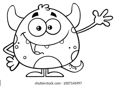 Coloring Page Cute Monster Stock Vector (Royalty Free) 1559755283