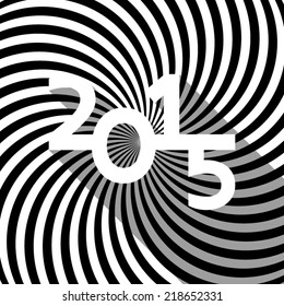 Black and white happy new year card 2015