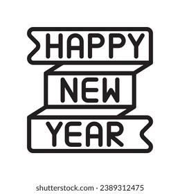 Black and white happy new year vector. Editable. Suitable for design and illustration in new year Event