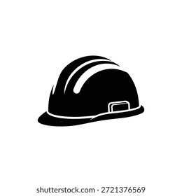Black and White Hard Hat Icon Representing Safety Helmet Profile